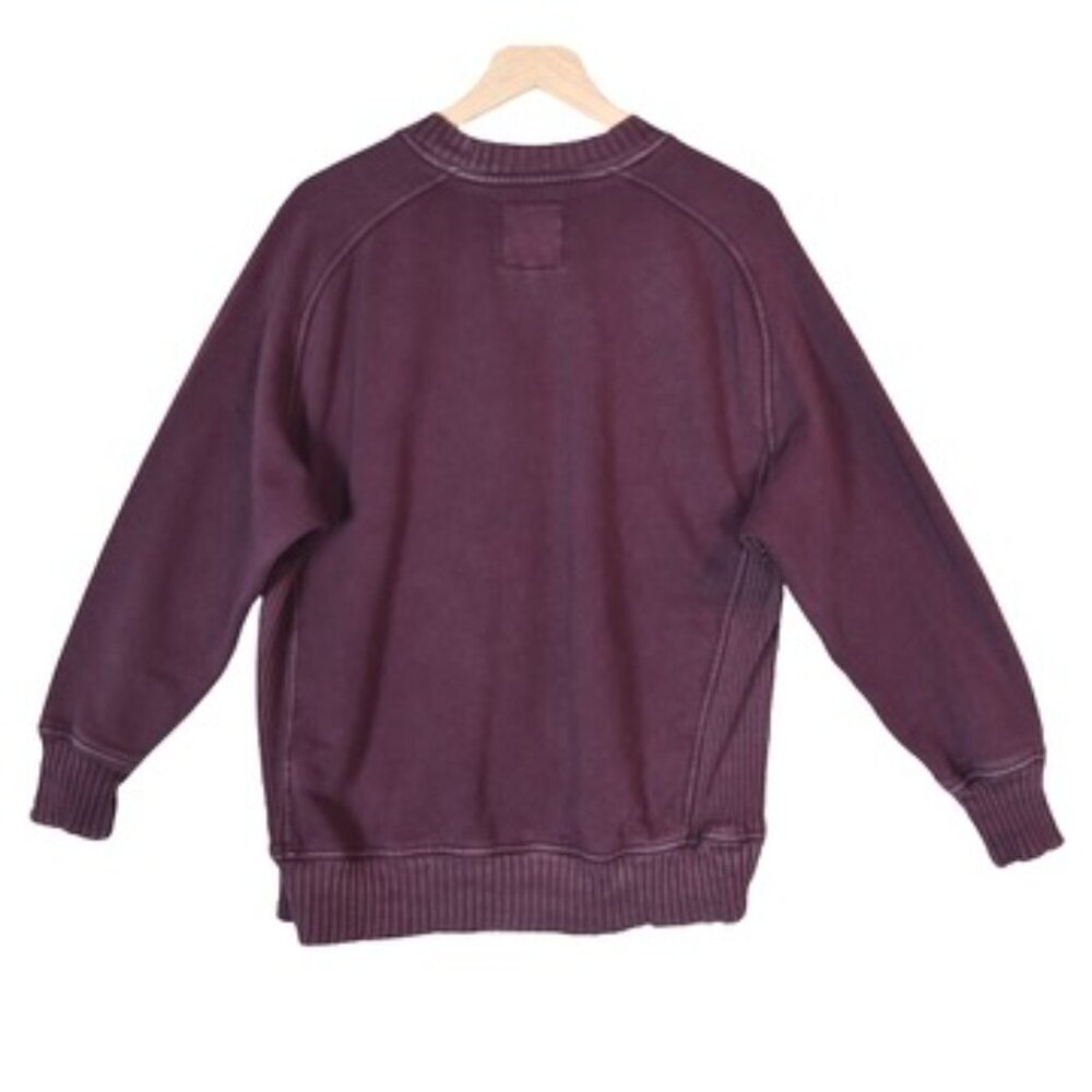Aerie Oversized Sweatshirt Maroon Pullover Cozy Lounge Y2K Soft Casual XXS Relax - Picture 2 of 8